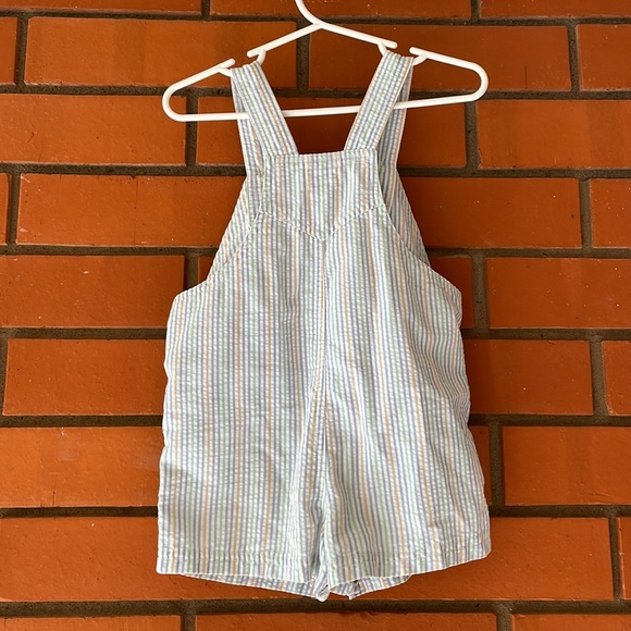 VINTAGE Izod Lacoste Boys Plaid Short Overalls Size 24 Months - Picture 4 of 8